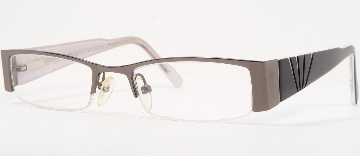 Sunoptic 430B Gunmetal / Negro Blanco Único Raro Eyeglassese Gafas 48-18... - $76.22