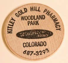 Vintage Colorado Wooden Nickel Kitley Gold Hill Pharmacy - £3.87 GBP