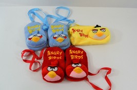 Angry Birds Plush Zipper Pouch Lot of 5 Miniature Carry Bags Phone Case EX - £18.90 GBP