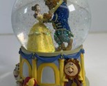 1991 Disney Beauty and the Beast Dancing Enesco Snow Globe Glitter Music... - $19.79