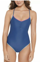 Salt + Cove SLATE Juniors Shell-Stitch Cross-Back One-Piece Swimsuit, Sz XL - £31.45 GBP