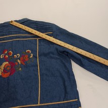 Coldwater Creek RN#98516 Women's Blue Floral Applique Embroidered Jacket Size XL image 7