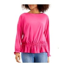 Willow Drive Womens XL Hot Pink Cinched Waist Long Sleeve Top NWT D81 - £19.34 GBP