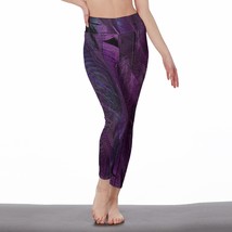 Deep Purple Feather Women&#39;s Leggings Size S-5XL Available - £23.97 GBP