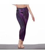 Deep Purple Feather Women&#39;s Leggings Size S-5XL Available - £23.90 GBP