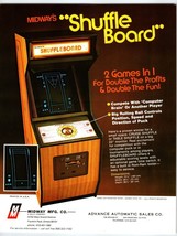 Shuffle Board Arcade Video Game Flyer Original 1978 Retro 8.5&quot; x 11&quot; Vintage - £12.04 GBP