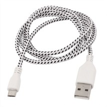 USB 2.0 Type A to Micro USB Hi-Speed Nylon Coated Cable - Black/White - £7.00 GBP