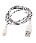 USB 2.0 Type A to Micro USB Hi-Speed Nylon Coated Cable - Black/White - $12.17 CAD