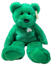 VTG TY Beanie Buddy Erin Original Irish Bear Clover Green Stuffed Animal Plush - £9.56 GBP