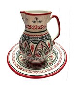 Vintage Spanish Talavera Handpainted Ceramic Large Jug Serving Pitcher &amp;... - $147.58 CAD