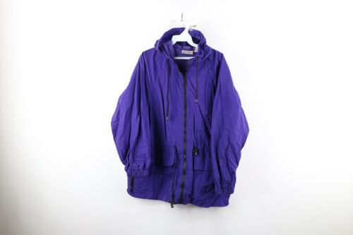 Vtg 90s Streetwear Womens Small Medium Full Zip Hooded Windbreaker Parka... - $39.55