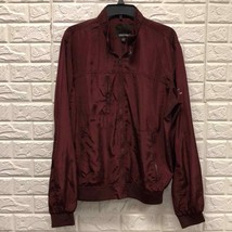 Rebel &amp; Soul burgundy “member’s only” style zip up mens jacket size L - £26.59 GBP