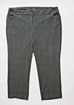 Roz &amp; Ali Secret Agent Pants Women's 16 Brown Plaid Stretch Fabric Tummy... - $16.87