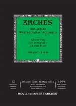 Arches Aquarelle Cold Pressed Watercolor Pad 11.69&quot;X16.53&quot;- 140lb, 12 Sh... - $1,914.45 MXN