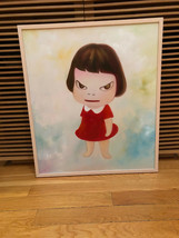 Yoshitomo Nara: Oil Painting (Copy) In Maple Frame - Girl In A Red Dress. New - £227.81 GBP