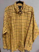 DUCK HEAD Plaid Button Down Shirt-Yellow/Brown L/S EUC 2XLT - $12.38