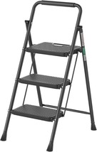 3 Step Ladder, RIKADE Folding Step Stool, Step Stool with Wide Anti-Slip... - $53.36 CAD