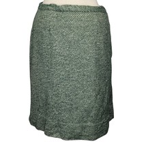 Vintage 70s Woven Wool Tweed A Line Green Skirt XS - $34.65