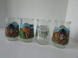 4 Welch&#39;s Grape Jelly Jars Glasses Taz and World Wildlife Collection - £7.08 GBP