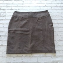 Express Womens Skirt 14 Brown Straight Short Buckle Pencil Mini Skirt - $21.99