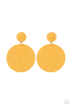 Paparazzi Circulate the Room Yellow Post Earrings - New - $4.50