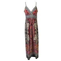 Christopher &amp; Banks Dress Maxi Sleeveless V-Neckline Stretch Paisley Lined Small - £9.74 GBP