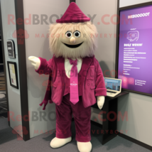 Magenta Attorney mascot costume character dressed with a Corduroy Pants and Scar - $1,329.00