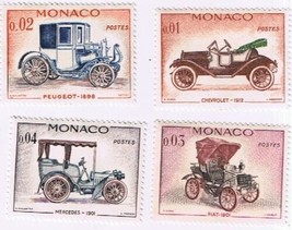 Stamps Monaco 1961 Vintage Cars 485-488 MNH - £1.13 GBP