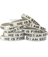 10 He Is First &amp; I Am Second Wristbands Debossed Color Filled Silicone B... - £8.60 GBP