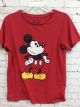 Disney Vintage Womens Red Mickey Mouse Short sleeve Pullover Tee Shirt Top L - £7.76 GBP