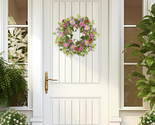 Spring Wreaths 18&quot; for Front Door Summer Wreath with Pink Daisy &amp; Green ... - $36.77