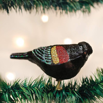 Old World Christmas BLACK-CAPPED Chickade CLIP-ON Glass Xmas Ornament 16039 - £12.46 GBP