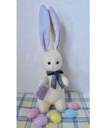 Hallmark Earsley Rabbit Easter Bunny Felt Stuffed Animal 19&quot; Purple Ging... - £15.79 GBP