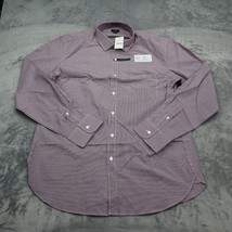 J CREW Mens Shirt XL Purple Barrel Cuff Long Sleeve Button Up Collar Check - £20.49 GBP