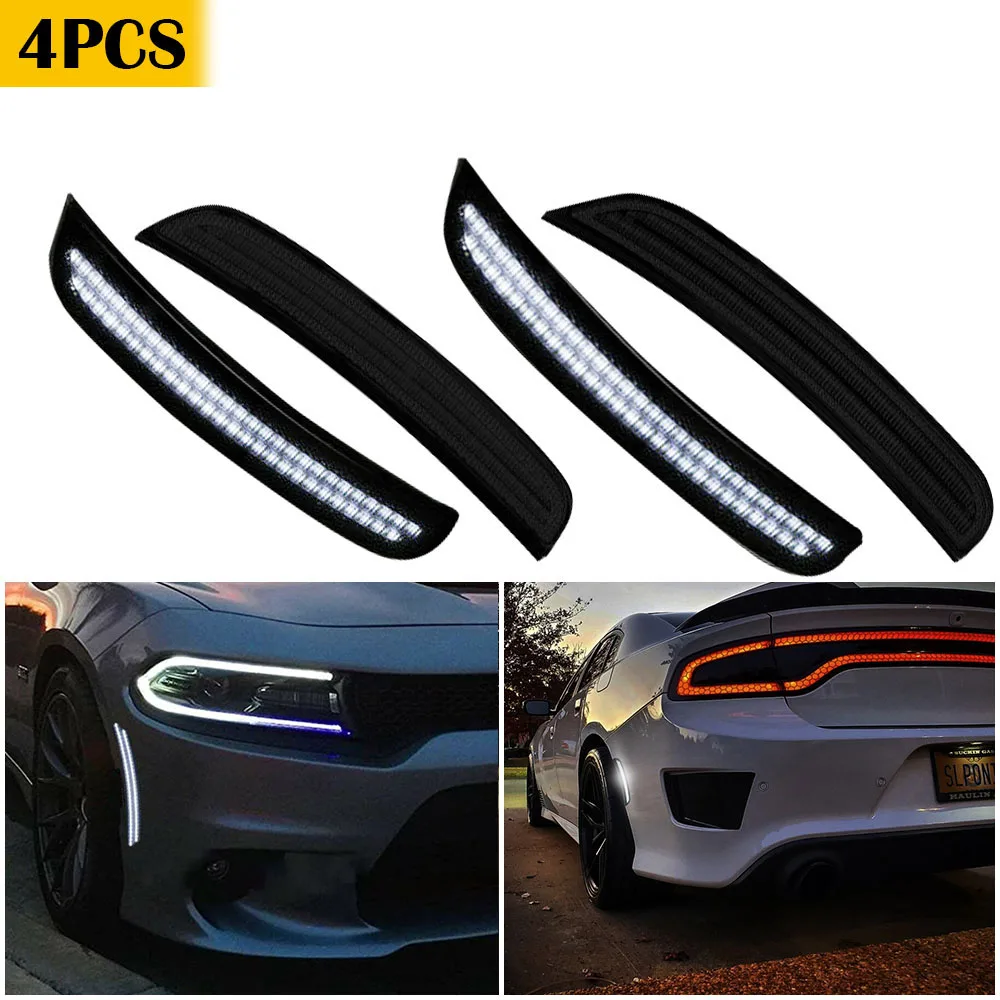 Car Front Rear Bumper LED Side Marker Light White For Dodge Charger 2015 2016 - £25.50 GBP+