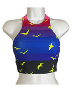 Mara Hoffman Womens XS Athletic Workout Top Birds Blue Racerback Halter ... - £21.21 GBP