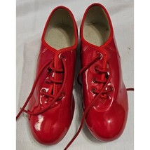 Dance Show Red Jazz Step Tap Dance Shoes Patent Finish Performance Women... - $36.50