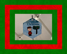 Charlie Brown Christmas Custom Made Aluminum Hexagon Xmas Tree Ornament w Ribbon - £10.09 GBP