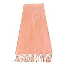 Pink 100% Cashmere Made In England Vintage Fringed Women’s Wrap Scarf 12x68 - £26.14 GBP