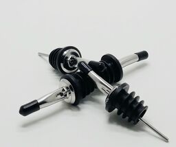 Set of 4 Bottle Pourer Liquor or Liquid Stainless Steel Height = 4.25 Inch - $12.66