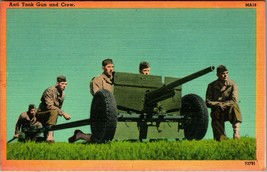 Military Activity Anti Tank Gun And Cover UNP Unused Tichnor Linen Postcard - £6.29 GBP