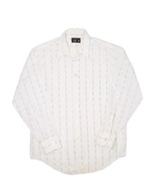 Vintage 80s JCPenney Towncraft Button Up Shirt Mens M White Striped Long... - £26.58 GBP