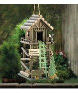 Ranger Station W/ Moose &amp; Tree Accents Wooden Birdhouse - $384.91 MXN