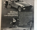 MG Midget Car Print Ad vintage B&amp;W 1977 pa6 - £6.36 GBP