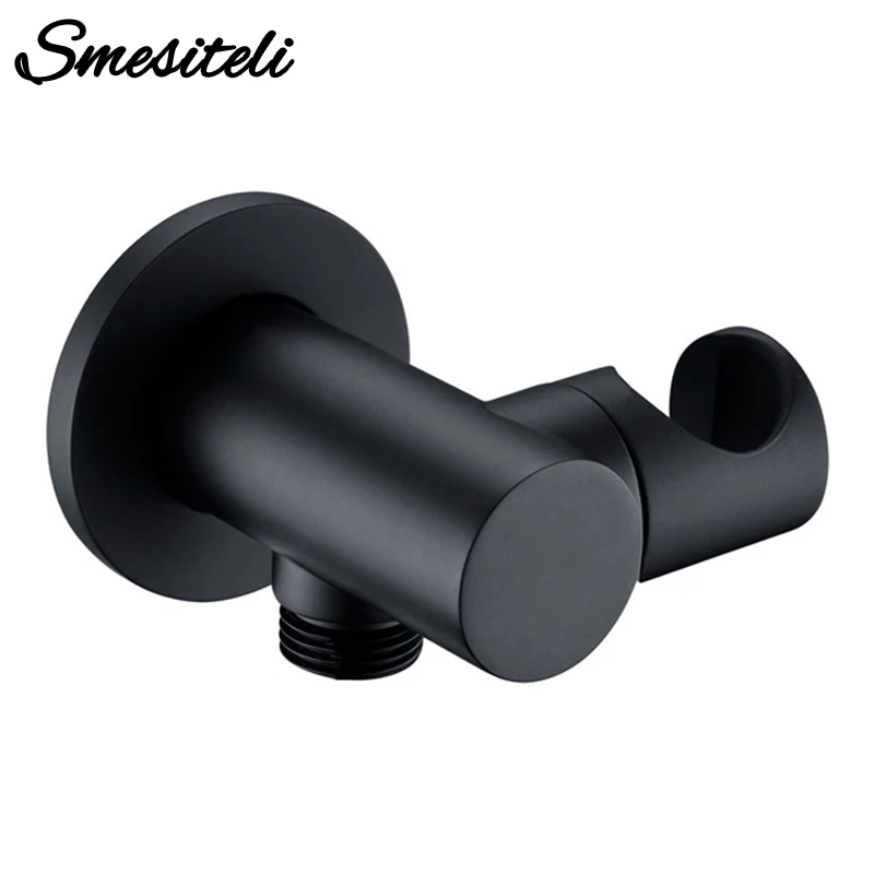 House Home Matt Black Handheld Shower Spray Head Holder Bracket Wall Mount Hand  - £46.36 GBP