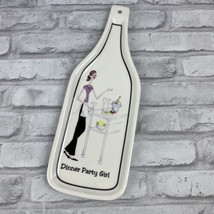 CounterArt Wine Bottle Cheese Board Dinner Party Girl Ceramic 13&quot; Long - £8.81 GBP