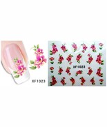 Nail Art Water Transfer Sticker Decal Stickers Pretty Flowers Pink Green... - $3.09