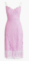  J. Crew Sz 10 L Spaghetti-strap dress in guipure lace  color flamingo  - £77.84 GBP