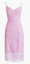  J. Crew Sz 10 L Spaghetti-strap dress in guipure lace  color flamingo  - £74.03 GBP