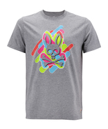 Men&#39;s Psycho Bunny Short Sleeve Tee Logo Graphic Shirt Heather Grey T-Shirt - £19.91 GBP